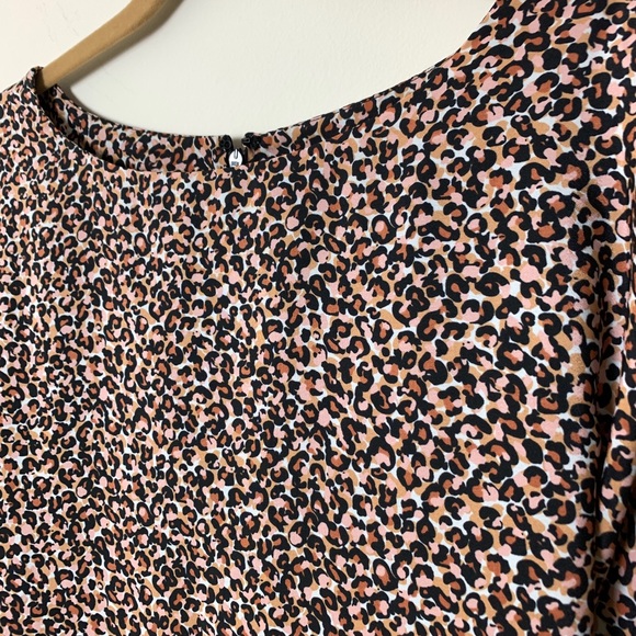 NWT Loft Leopard Print Long Sleeve Dress Sz Large - Picture 3 of 5